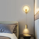 GobekUsa LED Moon Wall Light American Style Bedroom Decor Copper Wall Lamp