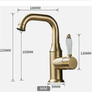 GobekUsa Brushed Gold Basin Faucet Deck Mounted Sink Tap Hot Cold Chrome Brass