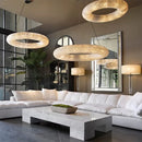 GobekUsa Crystal Circle Chandelier Pendant Lamp for Modern Luxury Living Room Decor