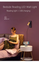 GobekUsa Black Brass Wall Sconce with USB Port and Switch, 3W Spotlight for Bedroom