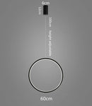 GobekUsa LED Ring Chandelier: Minimalist Black Circle Pendant Light for Living Room Lighting