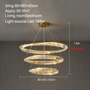 GobekUsa Crystal Ring Ceiling Lamp - Modern Luxury LED Chandelier for Master Bedroom & Living Room