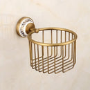 GobekUsa Bronze Bathroom Hardware Set - Shelf, Towel Rack, Toilet Brush Holder, Soap Dish