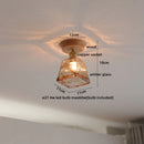 GobekUsa Copper Wood LED Ceiling Lamp Ceramic Modern Ceiling Lights for Home Decor