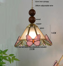 GobekUsa Butterfly Tiffany Glass Pendant Lamp Modern Nordic LED Hanging Light
