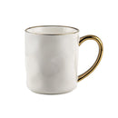 GobekUsa Nordic Gold Rim Mug Set - Light Luxury Ceramic Coffee Cups with Handle