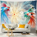 GobekUsa Ink Lotus Koi Tapestry: Boho Aesthetic Psychedelic Room Art Hippie Decor