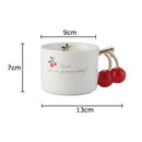 GobekUsa Cherry Pattern Porcelain Coffee Mug, Gilded Edge Teacup for Afternoon Tea & Juice