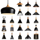 Black Wood Industrial Pendant Light