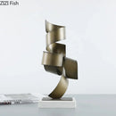 GobekUsa Irregular Crimp Metal Ornaments: Creative Twist Sculpture Artwork for Aesthetic Room Decor