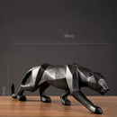GobekUsa Leopard Geometric Resin Statue - Modern Wildlife Panther Sculpture for Home Office