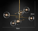 GobekUsa Black Gold Glass LED Chandelier for Living Room Bedroom Restaurant