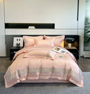 GobekUsa 100s Egyptian Cotton Embroidery King Queen Bedding Set with Duvet Cover
