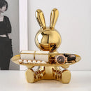GobekUsa Astronaut Rabbit Resin Tray: Home Office Desktop Decor & Storage