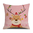 GobekUsa Christmas Cartoon Animal Linen Pillowcase: Deer, Bear, & More for Festive Home Decor