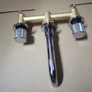 GobekUsa Brushed Gold Basin Faucet: Single Handle Wall Mount Brass Mixer Tap, Cold/Hot Water