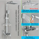 GobekUsa Digital Display Thermostatic Shower Faucet Set with Rain Shower Column, Black