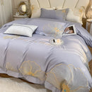 GobekUsa Embroidered Egyptian Cotton Bedding Set for King Queen RU Bed Linens