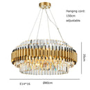 GobekUsa Gold Crystal Chandelier LED Ceiling Pendant Light - Luxurious Living Room Decor