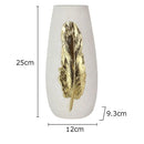 GobekUsa Gold Feather Vase & Artificial Flowers Set - Modern Home Decor