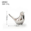 GobekUsa Golden Silver Bird Figurines Modern Ceramic Statues - Home Decor Wedding Gifts