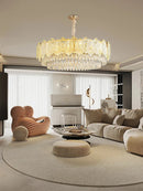 GobekUsa Gold Glass Dining Table Lamp | Modern Round Crystal Hanging Pendant Lights
