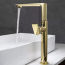 GobekUsa Gold Brass Bathroom Basin Faucet, Single Handle Hot & Cold Mixer Tap