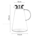 GobekUsa Glass Pitcher - Large Heat-Resistant Borosilicate Jug with Stainless Steel Lid