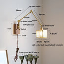 GobekUsa Cube Glass LED Wall Sconce Walnut Wood Rotatable Mirror Light