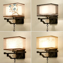 GobekUsa Elegant Fabric Wall Lamp for Living Room Bedroom, Modern LED Lighting Fixtures