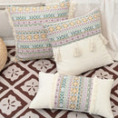 GobekUsa Handmade Tassel Cushion Cover Retro Jacquard Patchwork Fringed Pillow Cover
