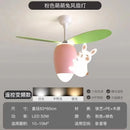 GobekUsa Kids Room Rabbit Carrot Helicopter Ceiling Fan Lamp Boy Girl Bedroom