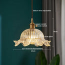 GobekUsa Japanese Style LED Pendant Lamp Copper Glass Hanging Light Fixtures