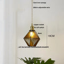 GobekUsa Blue Glass LED Pendant Light Fixture Modern Nordic Wire Hanging Lamp