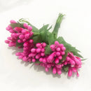GobekUsa 200pcs Mixed Rose Red Flower Cherry Stamen Berries Bundle for DIY Decor