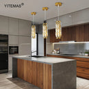 GobekUsa Crystal Mini Pendant Chandelier Gold/Black for Kitchen Dining Bedroom – Elegant Lighting Solution