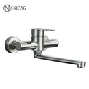 GobekUsa Brushed Nickel Kitchen Faucet - Double Hole Mixer for Cold and Hot Water