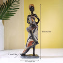 GobekUsa African Exotic Black Mother And Child Resin Statues Retro Figurines For Home Decor