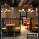 GobekUsa Iron Wheel LED Pendant Lights - Industrial Metallic Lustre Hanging Lamps