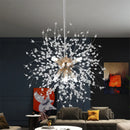 GobekUsa Dandelion Chandelier 8-Light Sputnik Pendant Light Gold/Silver Living Room Fixture