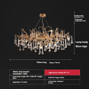 GobekUsa French Crystal Chandelier for Dining Room: Elegant Copper Branch Ceiling Light