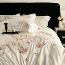 GobekUsa Luxe Butterfly Flowers Embroidery Bedding Set 800TC Egyptian Cotton Duvet Covers Sheets Pillowcases
