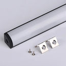 GobekUsa Black V LED Aluminum Profile with Milky Cover for Strip Light in Corner Cabinets