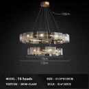 GobekUsa LED Ripples Glass Chandelier: Modern Luxury for Living Room, Bedroom, Kitchen, Bar