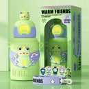 GobekUsa Kids' Cartoon Stainless Steel Thermal Water Bottle with Straw