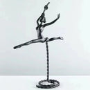 "GobekUsa Ballerina Dancer Sculpture - Abstract Metal Handicraft Figurine for Room Decor"