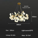 GobekUsa Ginkgo Branch Leaf LED Ceiling Chandelier - Modern Nordic Design for Home Decor