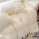 GobekUsa Lace Luxury Bed Skirt Set: Silky Solid Color Bedclothes Single Double Bedspread