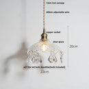 GobekUsa Green Glass LED Pendant Lights, Adjustable Nordic Modern Hang Lamp for Bedroom, Kitchen, Hotel