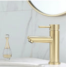 GobekUsa Brushed Gold Basin Faucet: Solid Brass Bathroom Mixer Tap for Hot & Cold Water